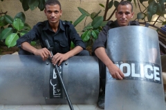 Egyptian police at Libyan embassy protest